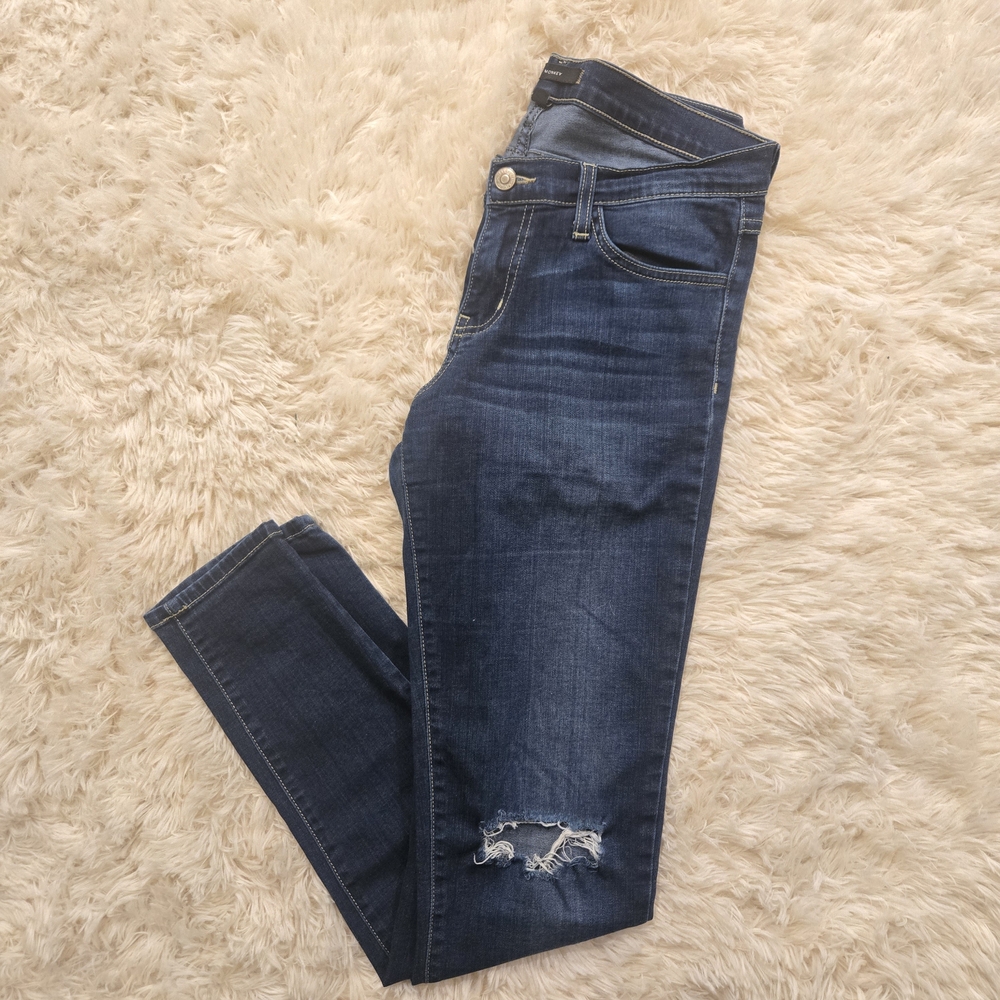 Flying Monkey, Classic Blue Distressed Women Jeans, Size 29.